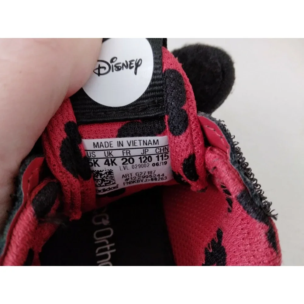 Infant Adidas Fortarun Disney Mickey Mouse Red Eco Ortholite Size 5k